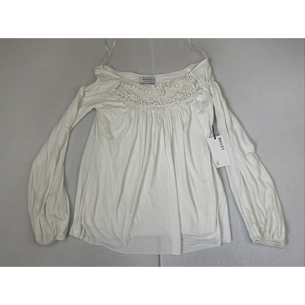 $158 BAILEY 44 Immortal Top Womens Size Medium White Spandex Sheer Lace